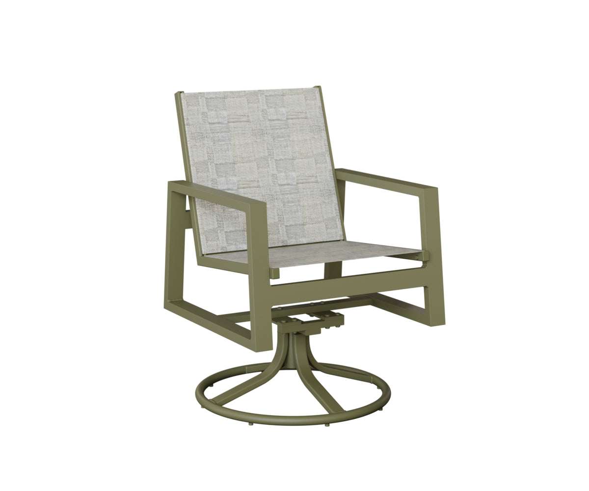 Vida Padded Sling Swivel Rocker Dining Chair