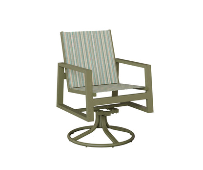 Vida Padded Sling Swivel Rocker Dining Chair