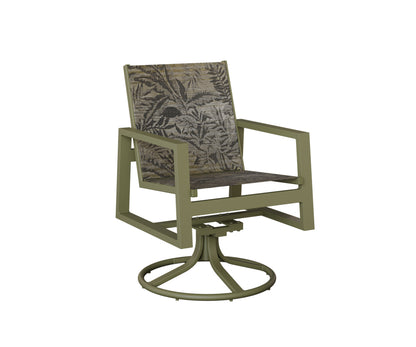 Vida Padded Sling Swivel Rocker Dining Chair