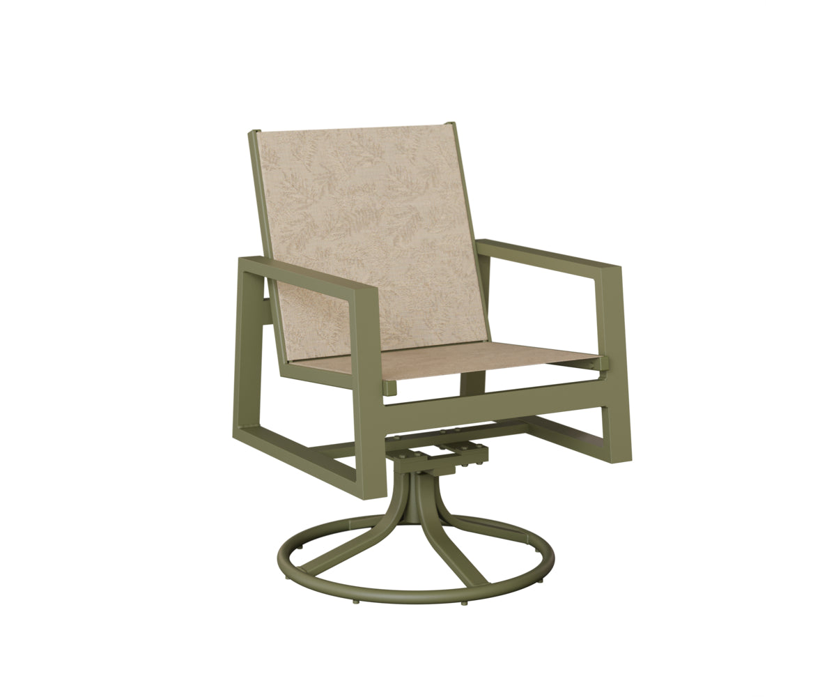 Vida Padded Sling Swivel Rocker Dining Chair