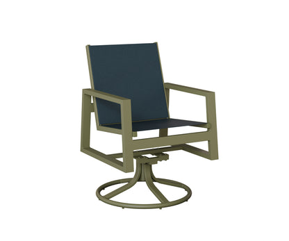 Vida Padded Sling Swivel Rocker Dining Chair