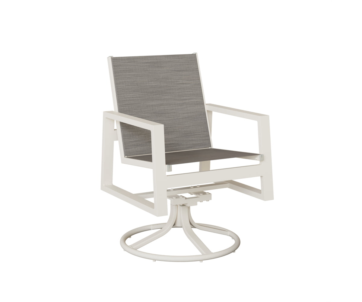 Vida Padded Sling Swivel Rocker Dining Chair