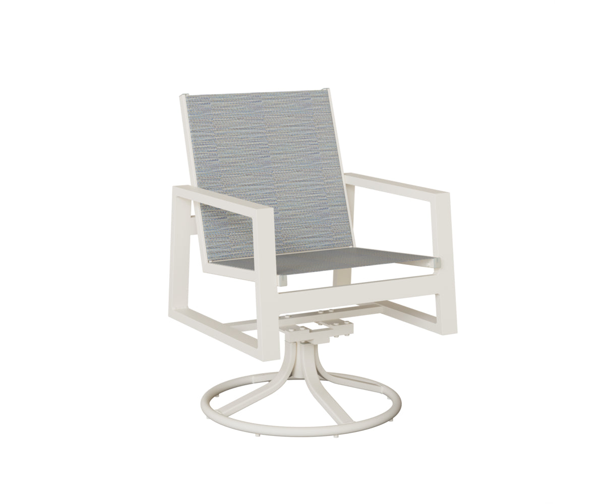 Vida Padded Sling Swivel Rocker Dining Chair