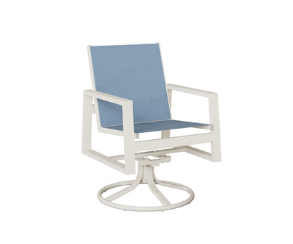 Vida Padded Sling Swivel Rocker Dining Chair