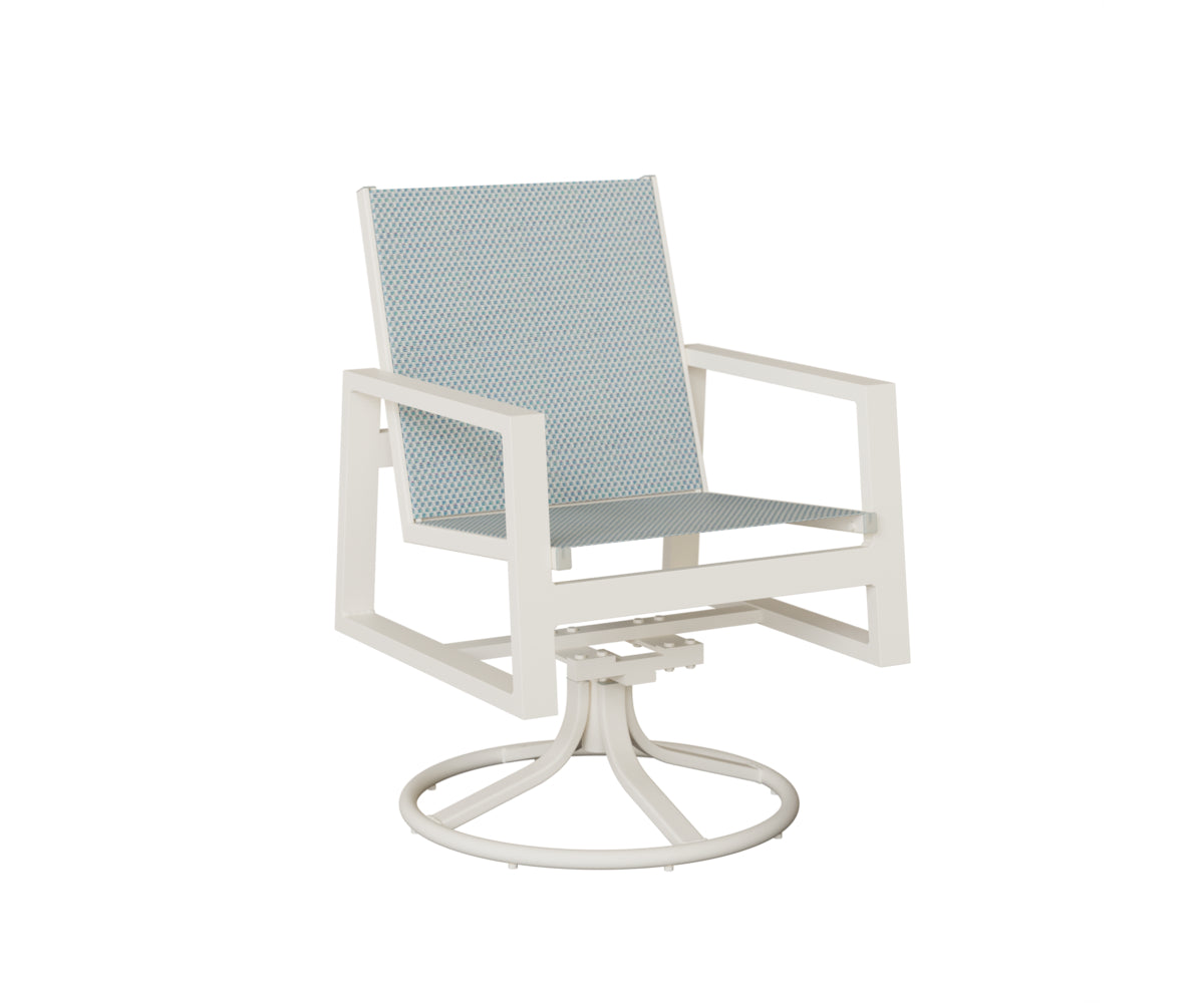 Vida Padded Sling Swivel Rocker Dining Chair