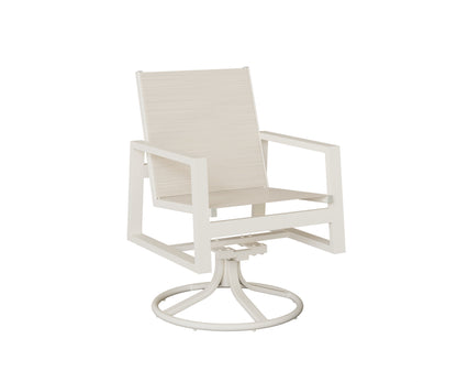 Vida Padded Sling Swivel Rocker Dining Chair