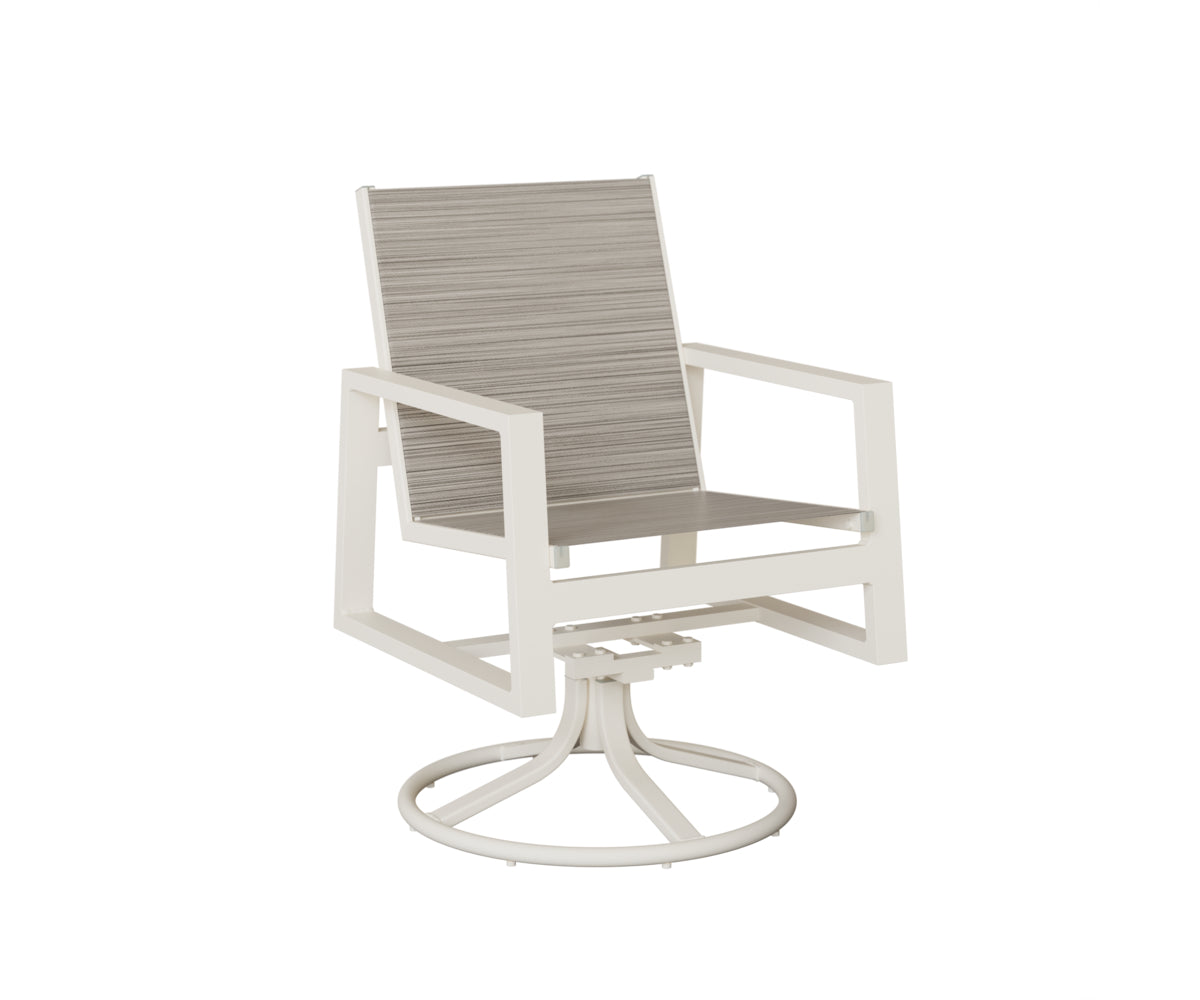 Vida Padded Sling Swivel Rocker Dining Chair