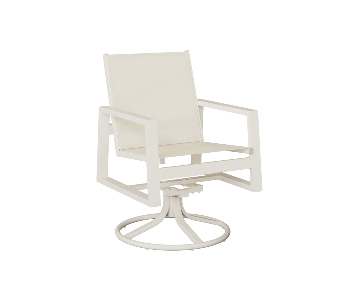 Vida Padded Sling Swivel Rocker Dining Chair