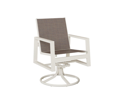 Vida Padded Sling Swivel Rocker Dining Chair