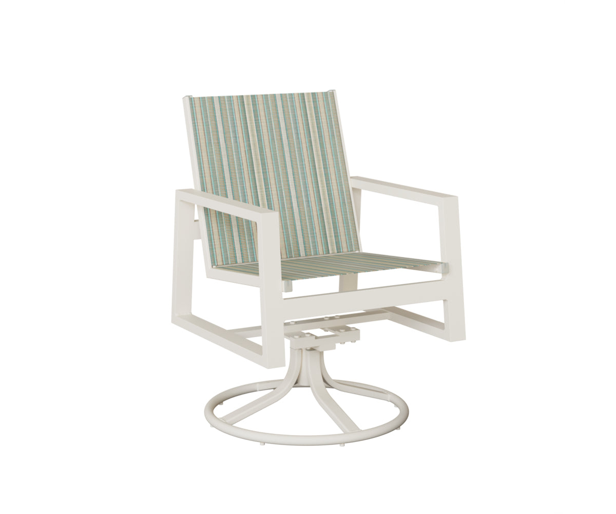 Vida Padded Sling Swivel Rocker Dining Chair