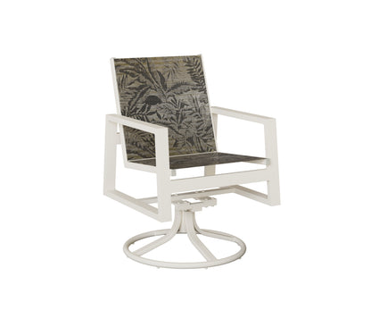 Vida Padded Sling Swivel Rocker Dining Chair