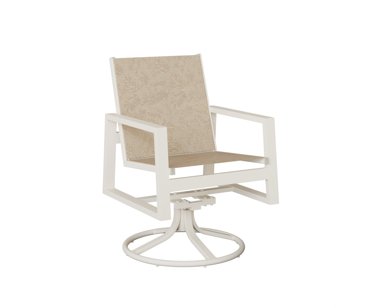 Vida Padded Sling Swivel Rocker Dining Chair