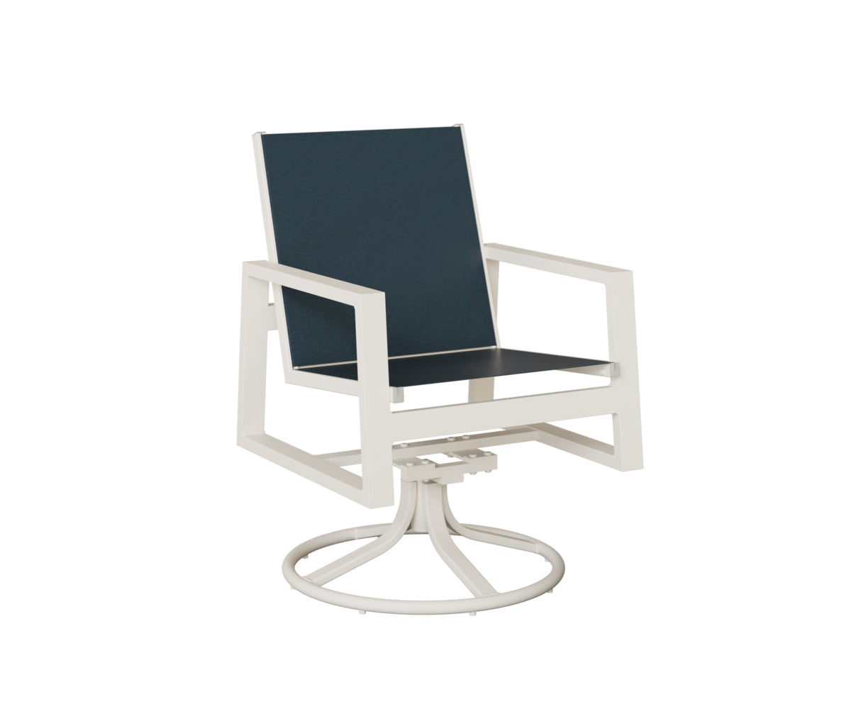 Vida Padded Sling Swivel Rocker Dining Chair