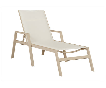 Vida Padded Sling Chaise Lounge With Arms