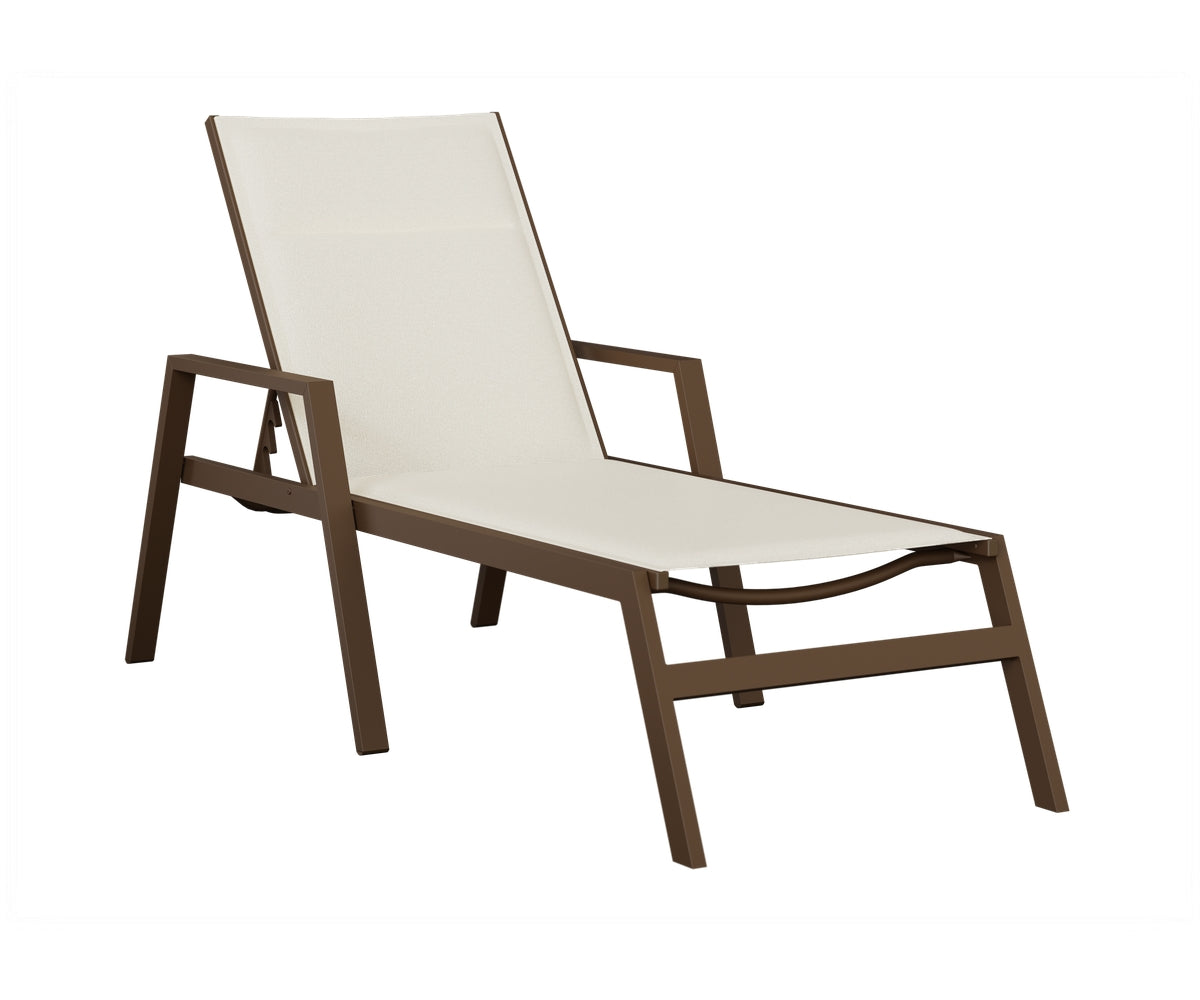 Vida Padded Sling Chaise Lounge With Arms