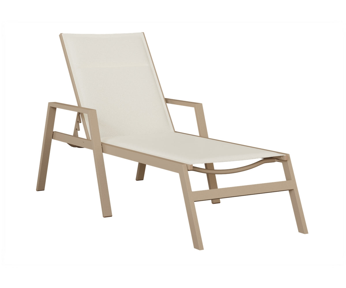 Vida Padded Sling Chaise Lounge With Arms