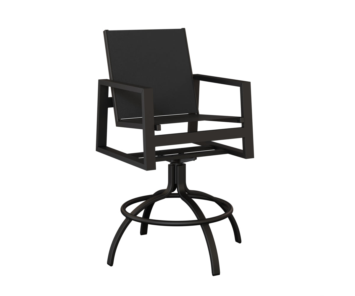 Vida Padded Sling Swivel Bar Chair