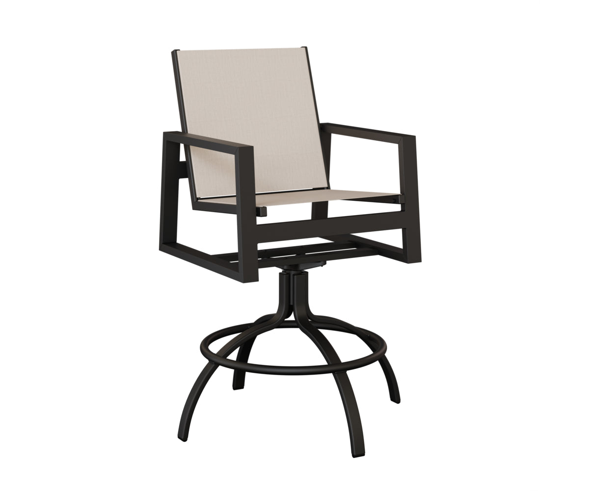Vida Padded Sling Swivel Bar Chair
