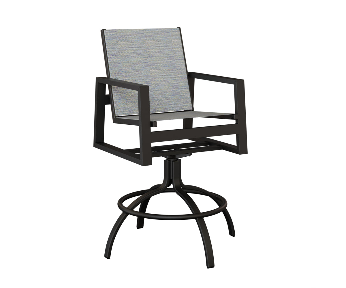 Vida Padded Sling Swivel Bar Chair