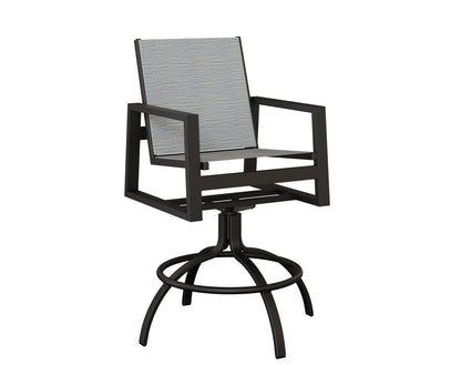 Vida Padded Sling Swivel Bar Chair