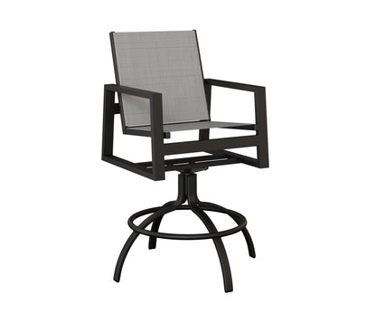 Vida Padded Sling Swivel Bar Chair