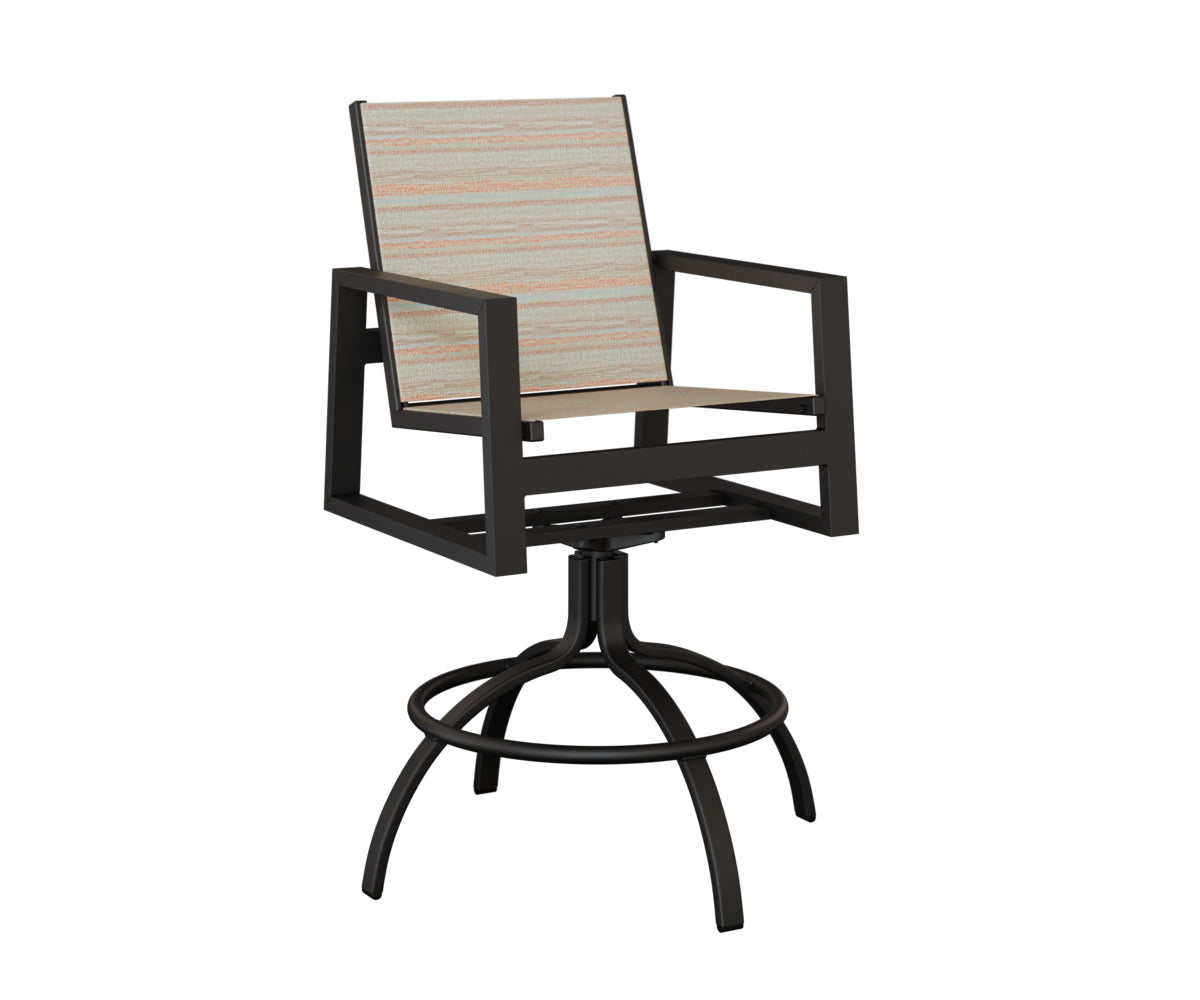 Vida Padded Sling Swivel Bar Chair