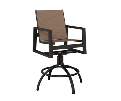 Vida Padded Sling Swivel Bar Chair