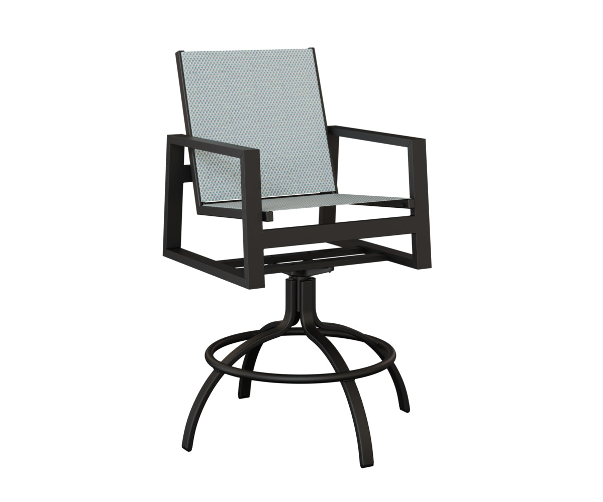 Vida Padded Sling Swivel Bar Chair