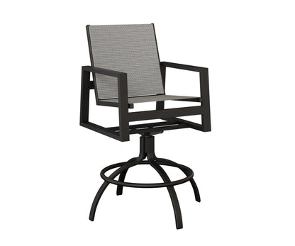 Vida Padded Sling Swivel Bar Chair