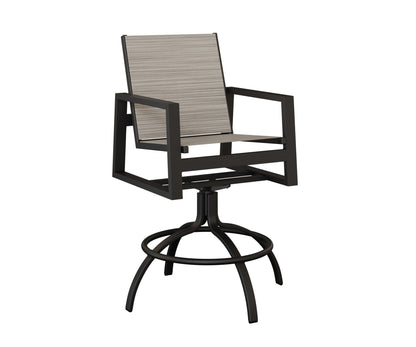 Vida Padded Sling Swivel Bar Chair