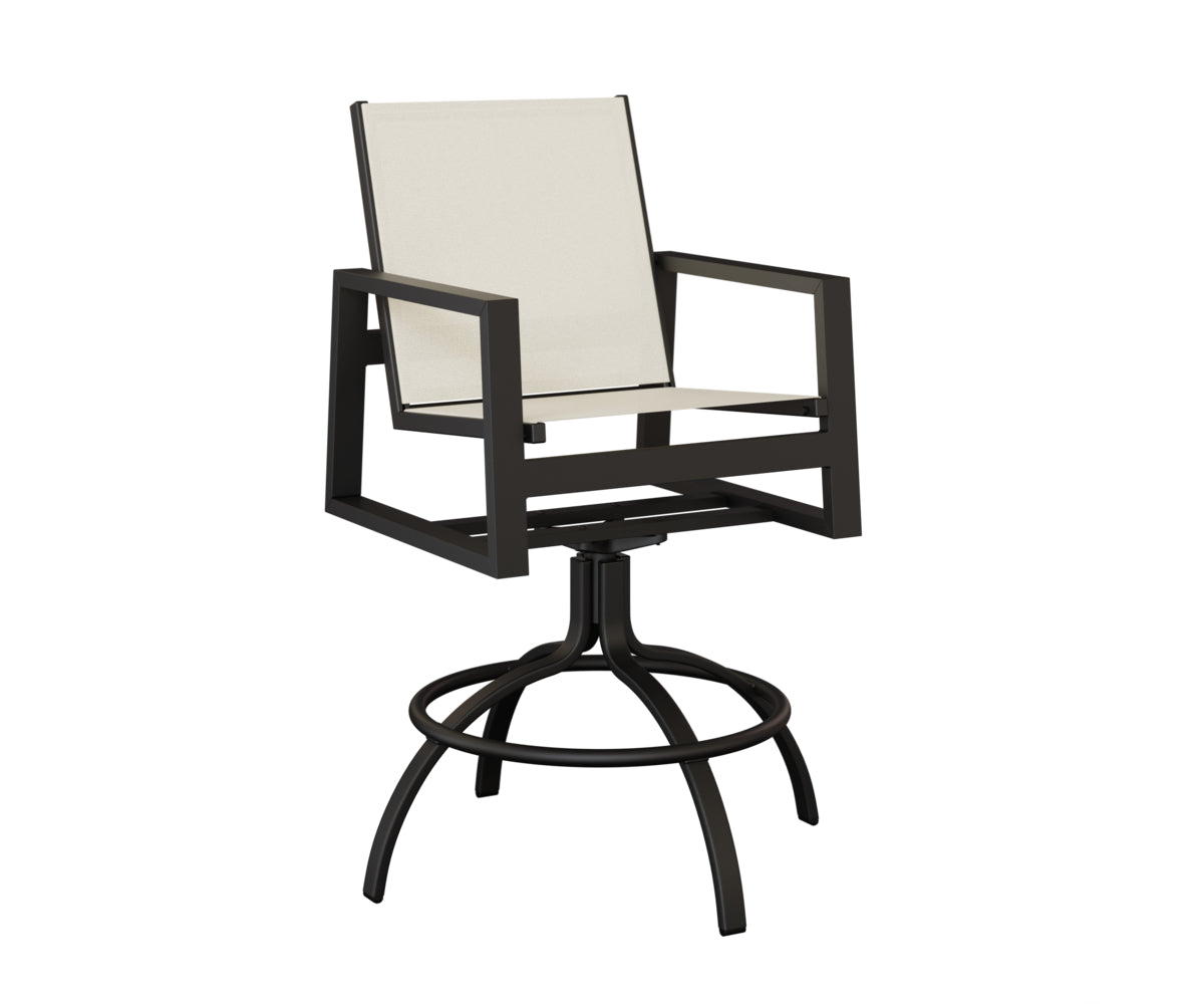 Vida Padded Sling Swivel Bar Chair