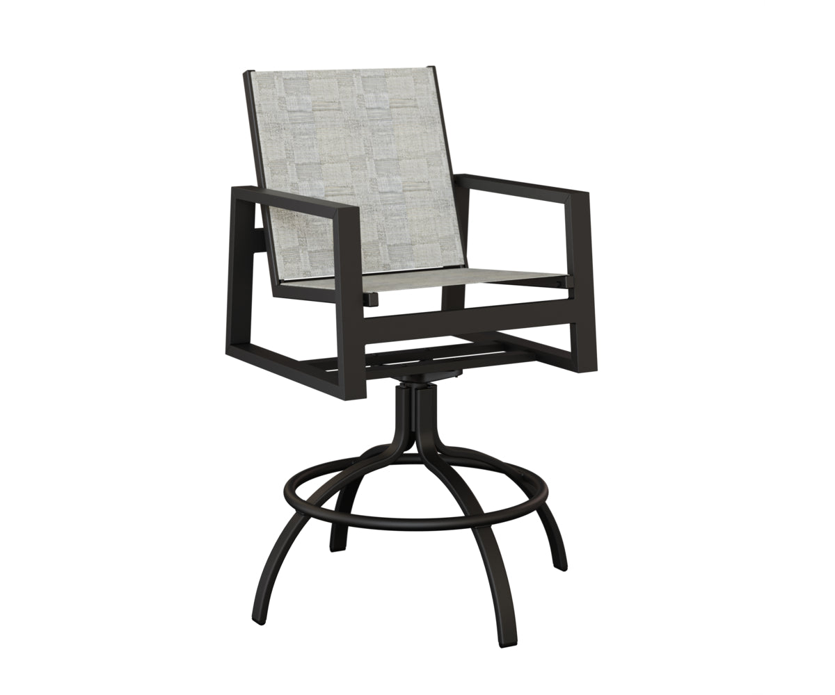Vida Padded Sling Swivel Bar Chair