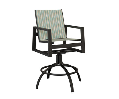 Vida Padded Sling Swivel Bar Chair
