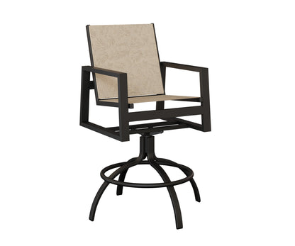 Vida Padded Sling Swivel Bar Chair