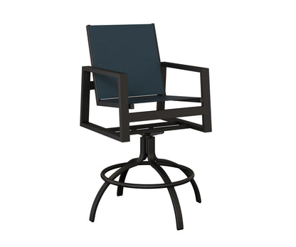 Vida Padded Sling Swivel Bar Chair