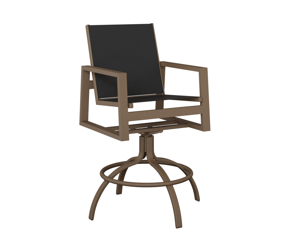 Vida Padded Sling Swivel Bar Chair
