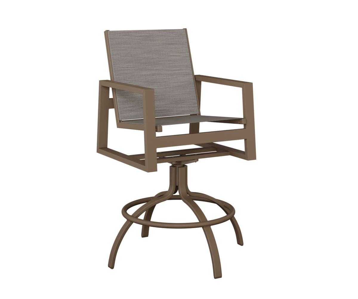 Vida Padded Sling Swivel Bar Chair