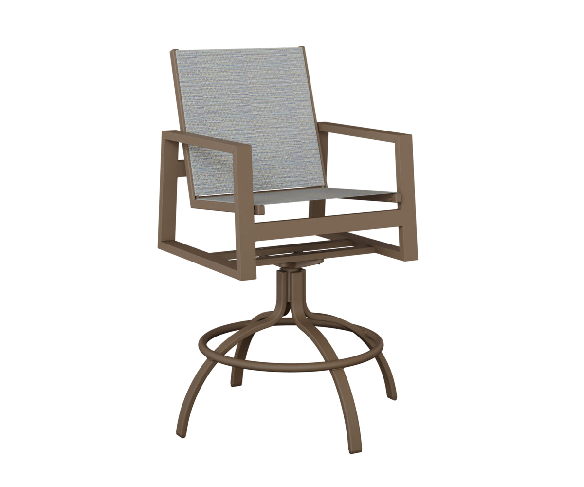 Vida Padded Sling Swivel Bar Chair