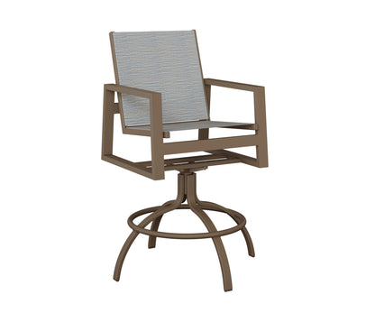 Vida Padded Sling Swivel Bar Chair