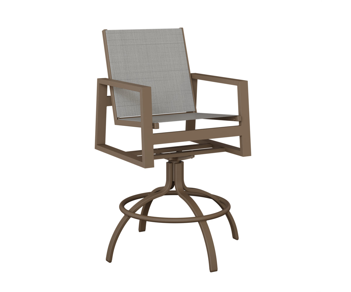 Vida Padded Sling Swivel Bar Chair
