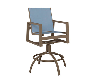 Vida Padded Sling Swivel Bar Chair