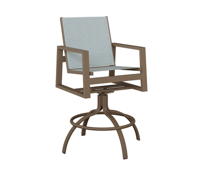 Vida Padded Sling Swivel Bar Chair