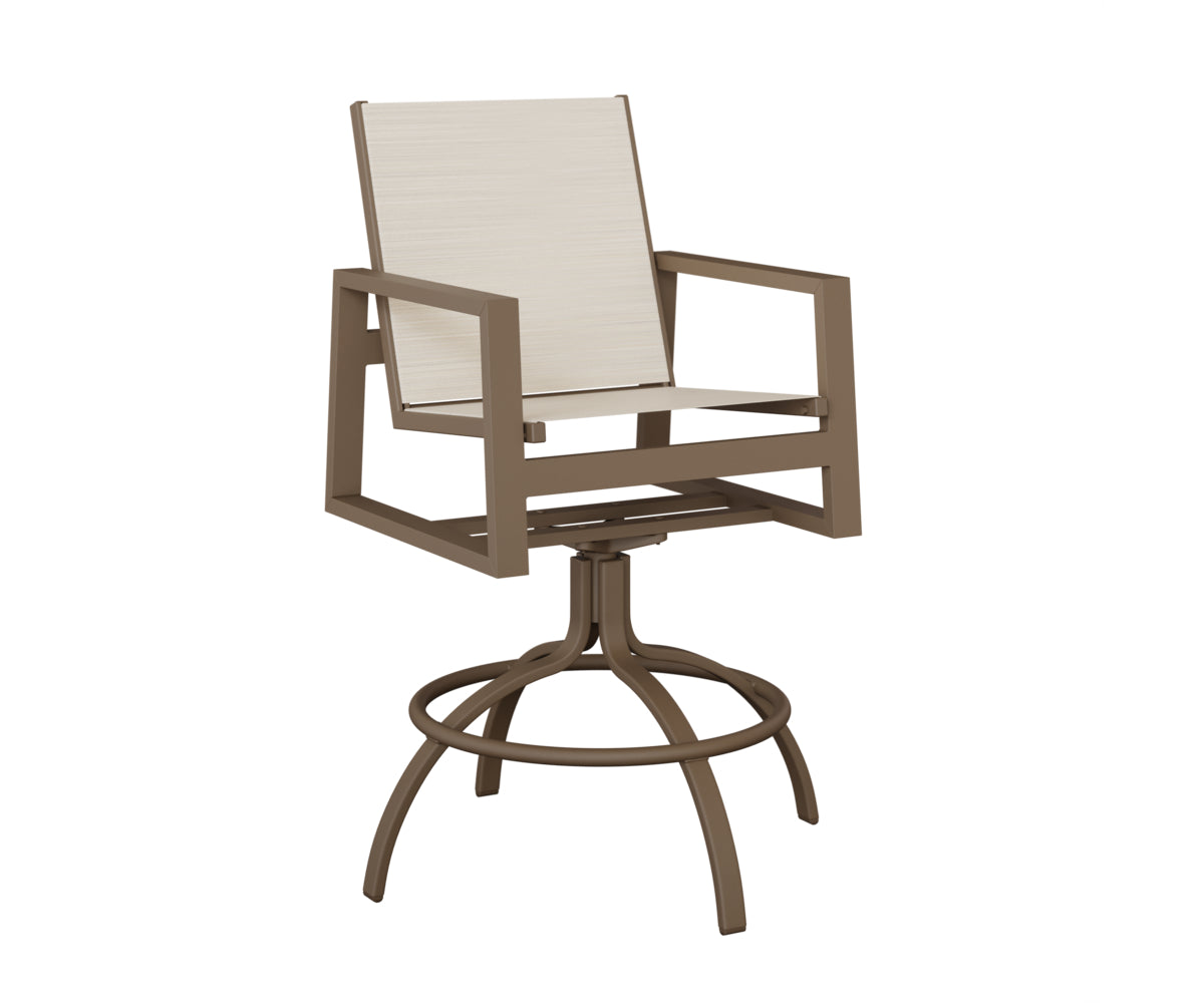 Vida Padded Sling Swivel Bar Chair