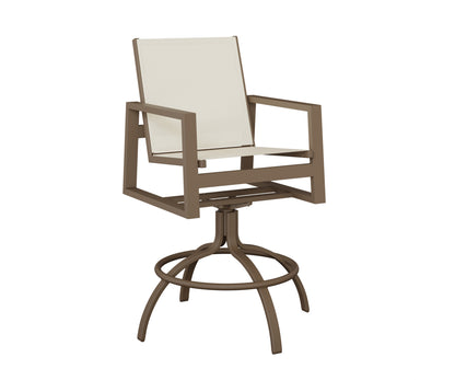 Vida Padded Sling Swivel Bar Chair