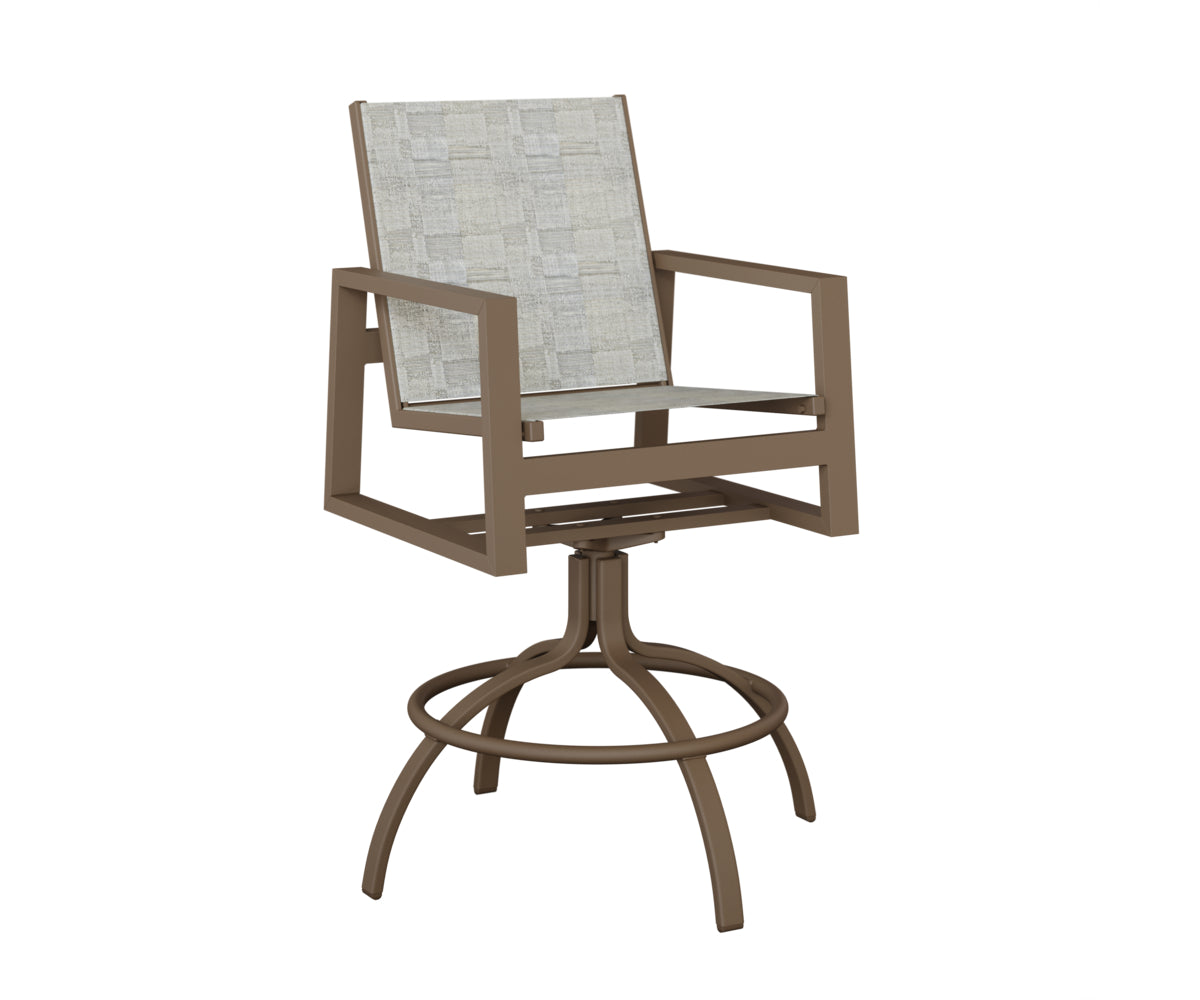 Vida Padded Sling Swivel Bar Chair
