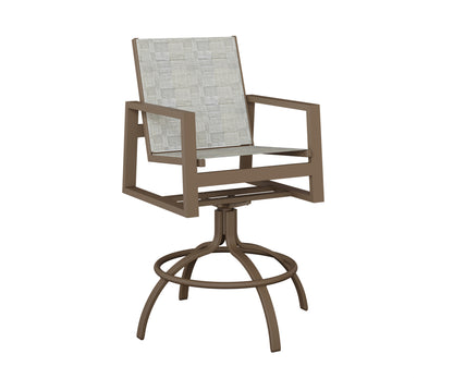 Vida Padded Sling Swivel Bar Chair