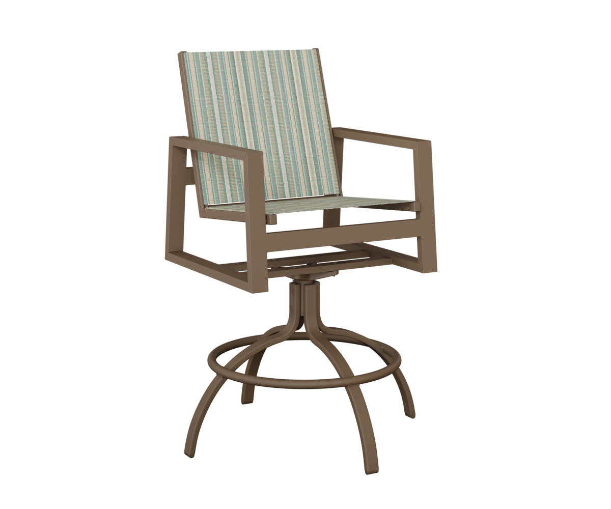 Vida Padded Sling Swivel Bar Chair