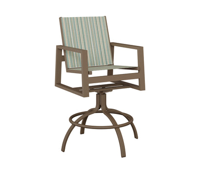 Vida Padded Sling Swivel Bar Chair