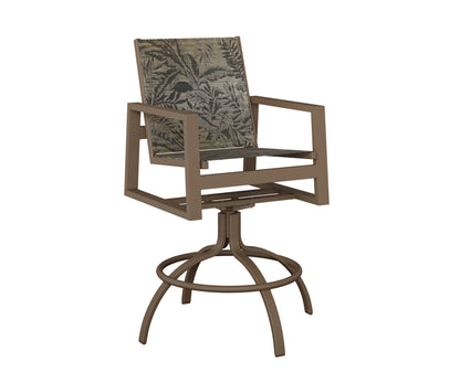 Vida Padded Sling Swivel Bar Chair