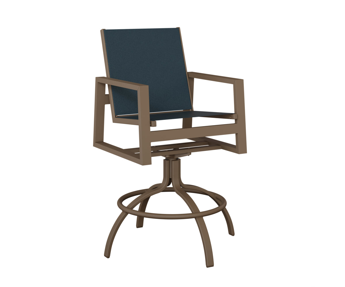 Vida Padded Sling Swivel Bar Chair